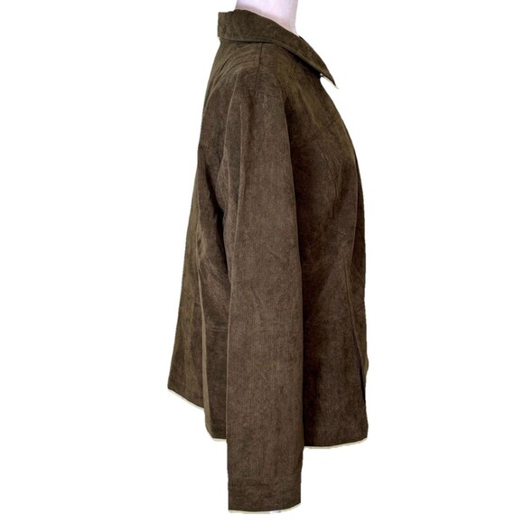 CJ Banks Women’s Green Faux Suede Jacket Quiet Luxury Minimalist Outerwear XL - Picture 4 of 10